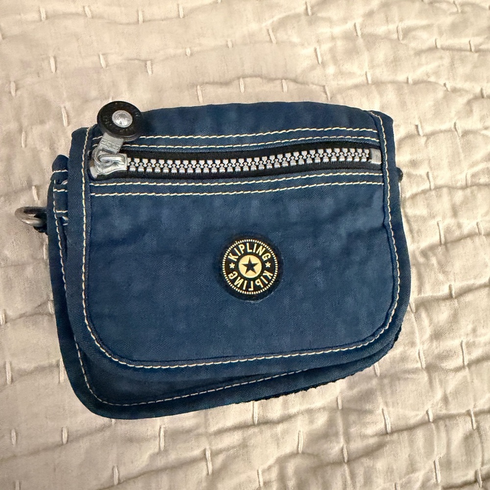 Kipling Dark Blue Small Crossbody Pouch with Front Zip Pocket